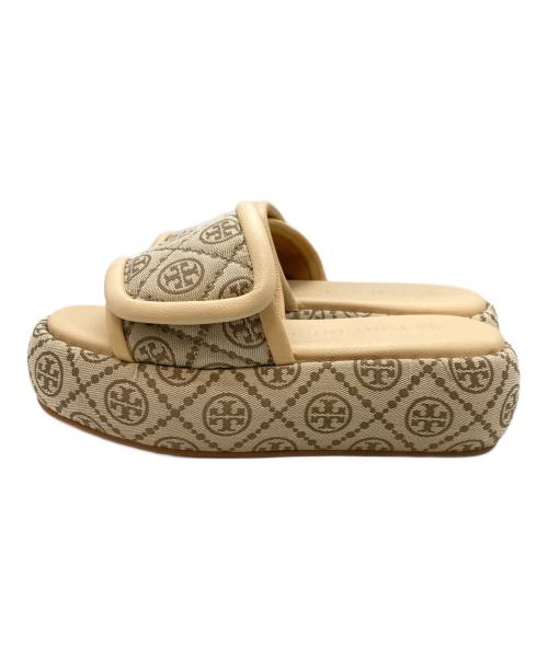 TORY BURCH（トリーバーチ）TORY BURCH (トリーバーチ) T MONOGRAM BUBBLE SLIDES ベージュ サイズ:7の古着・服飾アイテム