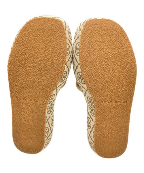 TORY BURCH（トリーバーチ）TORY BURCH (トリーバーチ) T MONOGRAM BUBBLE SLIDES ベージュ サイズ:7の古着・服飾アイテム