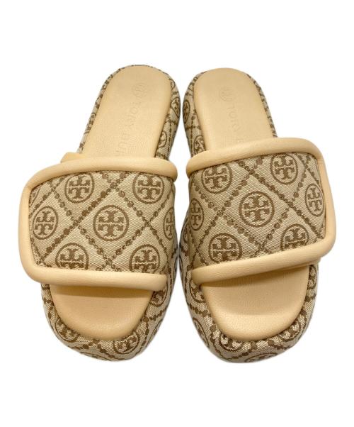 TORY BURCH（トリーバーチ）TORY BURCH (トリーバーチ) T MONOGRAM BUBBLE SLIDES ベージュ サイズ:7の古着・服飾アイテム
