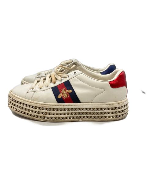 GUCCI（グッチ）GUCCI (グッチ) 厚底スニーカー ホワイト サイズ:35.5の古着・服飾アイテム