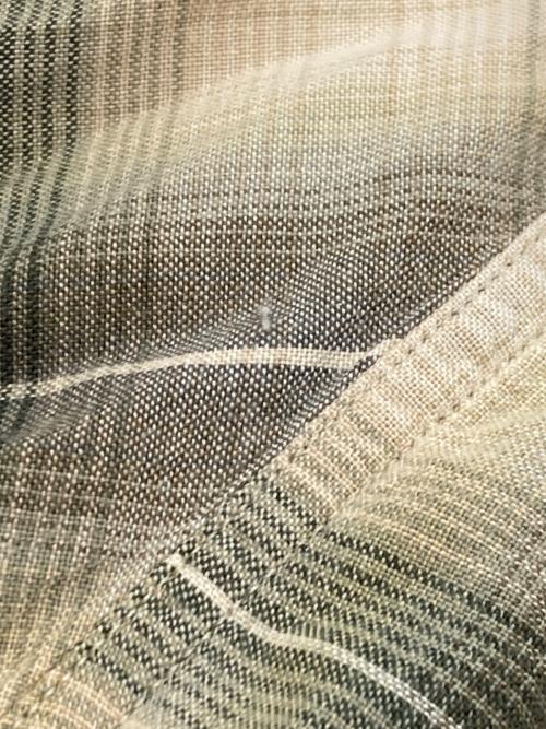 RRL（ダブルアールエル）RRL (ダブルアールエル) レーヨン混オープンカラーチェックシャツ グリーン×ホワイト サイズ:Mの古着・服飾アイテム