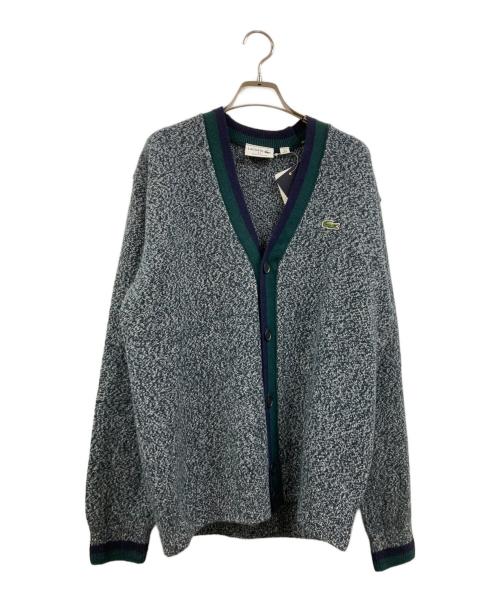 LACOSTE（ラコステ）LACOSTE (ラコステ) メランジワンポイントロゴニットカーディガン グリーン×ネイビー サイズ:4の古着・服飾アイテム