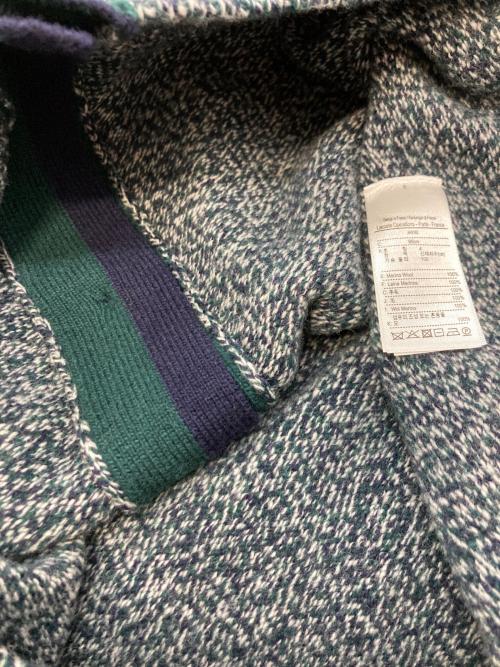 LACOSTE（ラコステ）LACOSTE (ラコステ) メランジワンポイントロゴニットカーディガン グリーン×ネイビー サイズ:4の古着・服飾アイテム