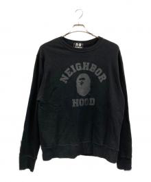 A BATHING APE×NEIGHBORHOOD（アベイシングエイプ×ネイバーフッド）の古着「RELAXED FIT CREWNECK SWEAT」｜ブラック