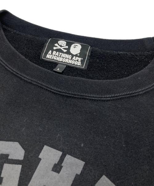 A BATHING APE（アベイシングエイプ）A BATHING APE (アベイシングエイプ) NEIGHBORHOOD (ネイバーフッド) RELAXED FIT CREWNECK SWEAT ブラック サイズ:Ⅼの古着・服飾アイテム