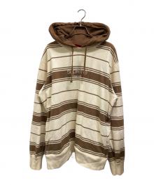 SUPREME（シュプリーム）の古着「striped hooded crewneck」｜ベージュ
