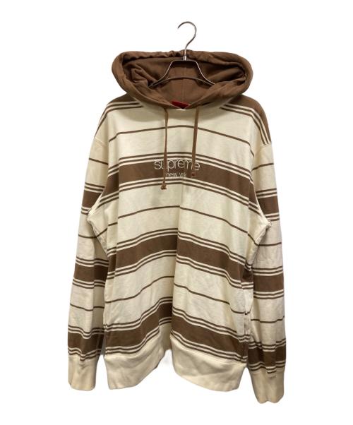SUPREME（シュプリーム）SUPREME (シュプリーム) striped hooded crewneck ベージュ サイズ:Ｌの古着・服飾アイテム