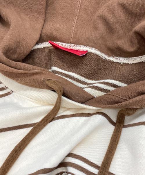 SUPREME（シュプリーム）SUPREME (シュプリーム) striped hooded crewneck ベージュ サイズ:Ｌの古着・服飾アイテム