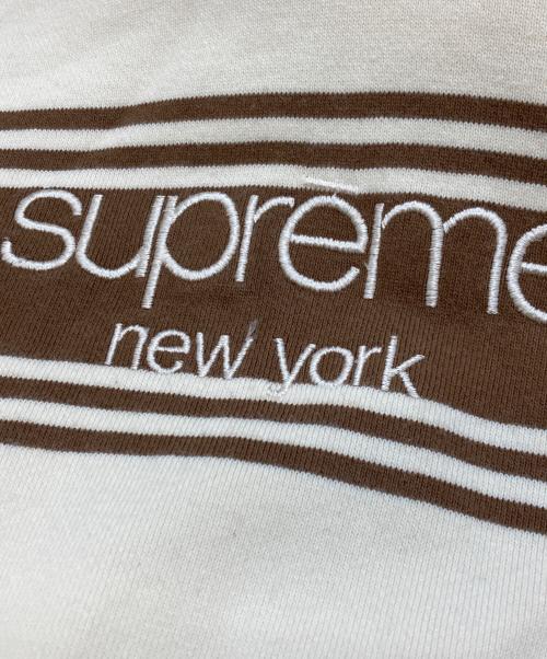 SUPREME（シュプリーム）SUPREME (シュプリーム) striped hooded crewneck ベージュ サイズ:Ｌの古着・服飾アイテム