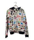 stussyステューシー）の古着「歴代ロゴジップパーカー」｜ホワイト