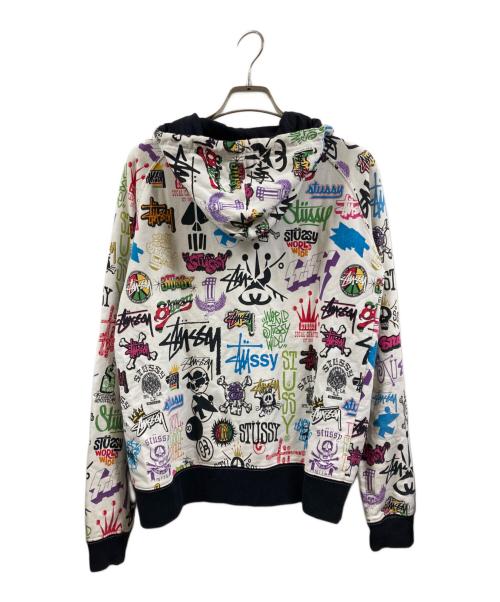 stussy（ステューシー）stussy (ステューシー) 歴代ロゴジップパーカー ホワイト サイズ:Mの古着・服飾アイテム
