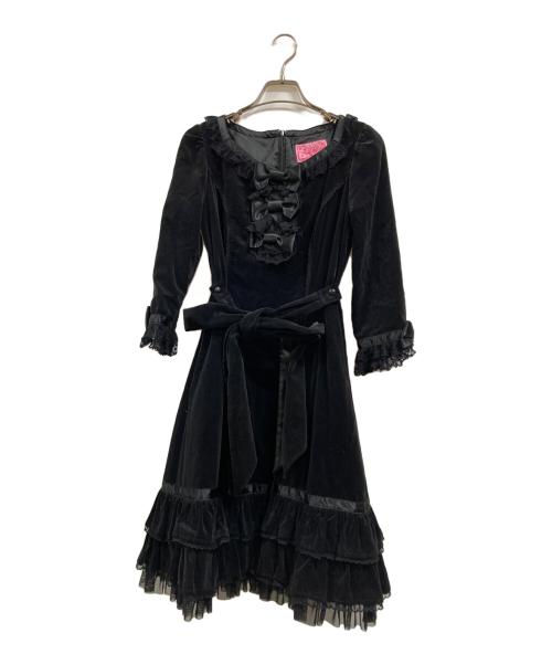 Angelic Pretty（アンジェリックプリティー）Angelic Pretty (アンジェリックプリティー) ベロアワンピース ブラック サイズ:FREEの古着・服飾アイテム