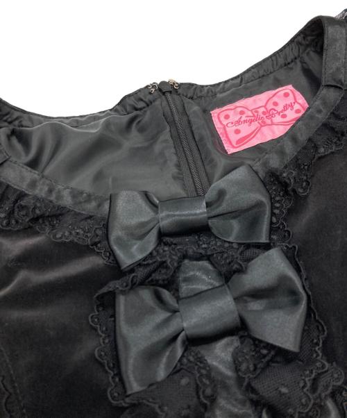 Angelic Pretty（アンジェリックプリティー）Angelic Pretty (アンジェリックプリティー) ベロアワンピース ブラック サイズ:FREEの古着・服飾アイテム