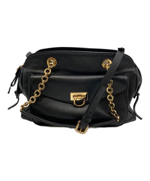 Salvatore Ferragamo（サルヴァトーレ フェラガモ）Salvatore Ferragamo (サルヴァトーレ フェラガモ) チェーンショルダーバッグバッグ ブラックの古着・服飾アイテム