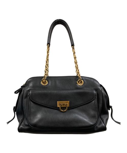 Salvatore Ferragamo（サルヴァトーレ フェラガモ）Salvatore Ferragamo (サルヴァトーレ フェラガモ) チェーンショルダーバッグバッグ ブラックの古着・服飾アイテム