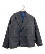 sacaiサカイ）の古着「Chalk Stripe Bonding Jacket」｜ブラック