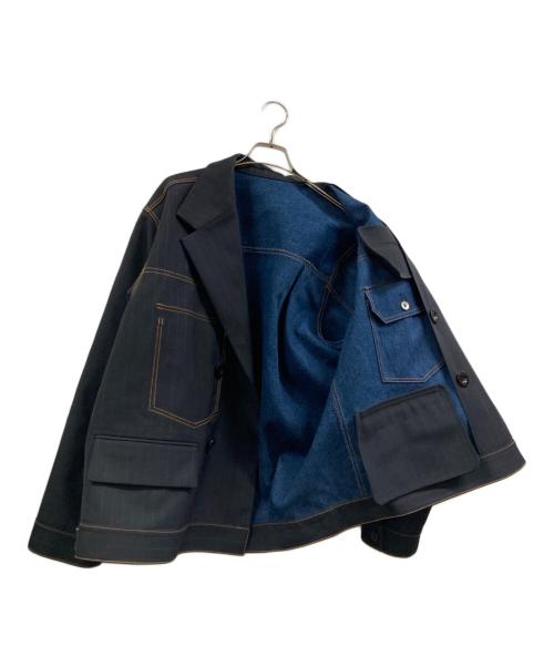 sacai（サカイ）sacai (サカイ) Chalk Stripe Bonding Jacket ブラック サイズ:3の古着・服飾アイテム