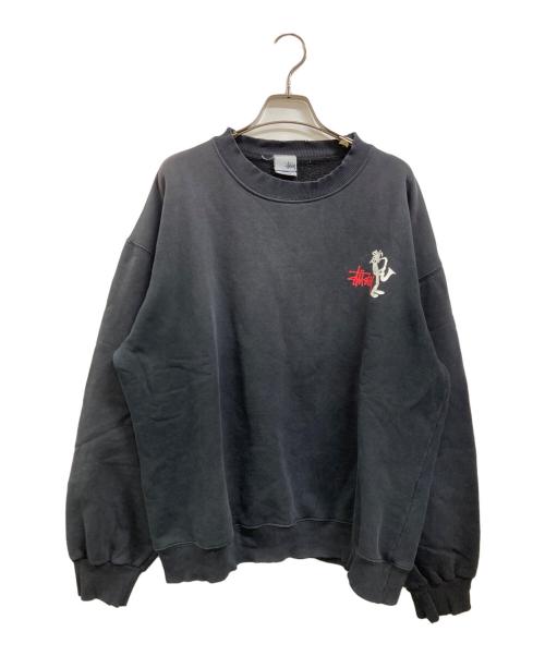 stussy（ステューシー）stussy (ステューシー) ジャズマンプリントスウェット ブラック サイズ:Lの古着・服飾アイテム