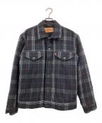LEVI'Sリーバイス）の古着「ウールチェックトラッカージャケット」｜ネイビー