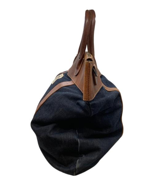 RRL（ダブルアールエル）RRL (ダブルアールエル) デニムレザートートバッグ ネイビー×ブラウンの古着・服飾アイテム