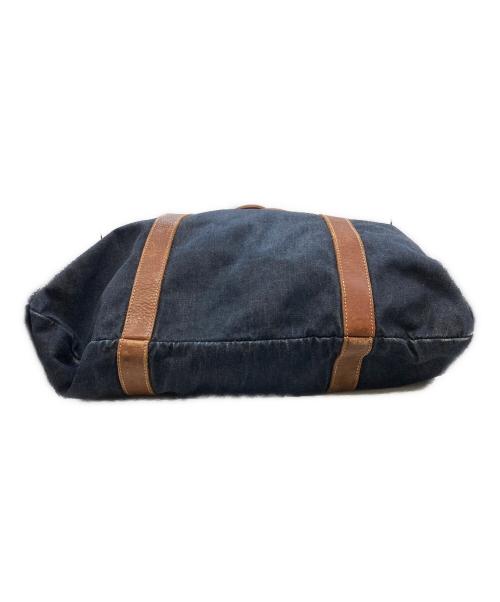 RRL（ダブルアールエル）RRL (ダブルアールエル) デニムレザートートバッグ ネイビー×ブラウンの古着・服飾アイテム