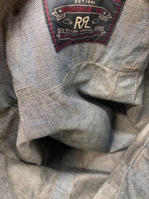 RRL（ダブルアールエル）RRL (ダブルアールエル) デニムレザートートバッグ ネイビー×ブラウンの古着・服飾アイテム