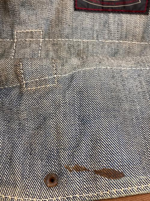 RRL（ダブルアールエル）RRL (ダブルアールエル) デニムレザートートバッグ ネイビー×ブラウンの古着・服飾アイテム