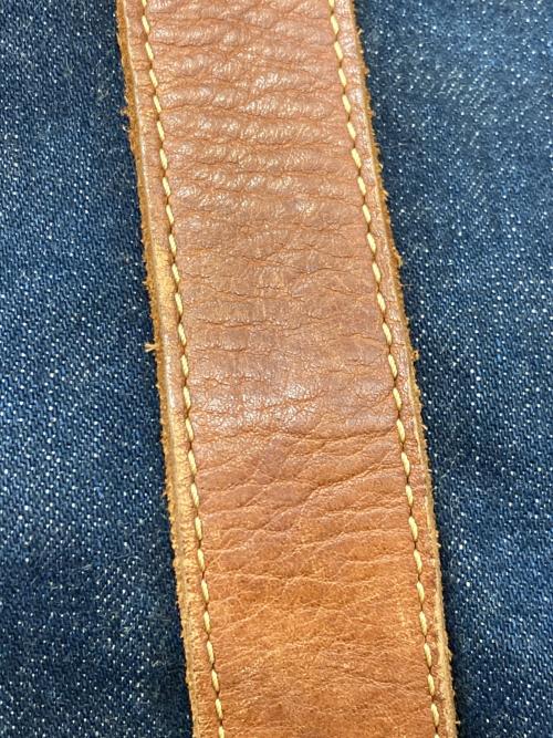 RRL（ダブルアールエル）RRL (ダブルアールエル) デニムレザートートバッグ ネイビー×ブラウンの古着・服飾アイテム