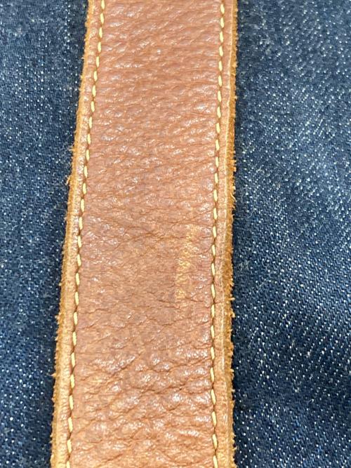 RRL（ダブルアールエル）RRL (ダブルアールエル) デニムレザートートバッグ ネイビー×ブラウンの古着・服飾アイテム