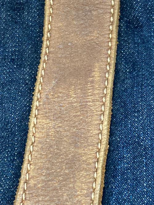 RRL（ダブルアールエル）RRL (ダブルアールエル) デニムレザートートバッグ ネイビー×ブラウンの古着・服飾アイテム