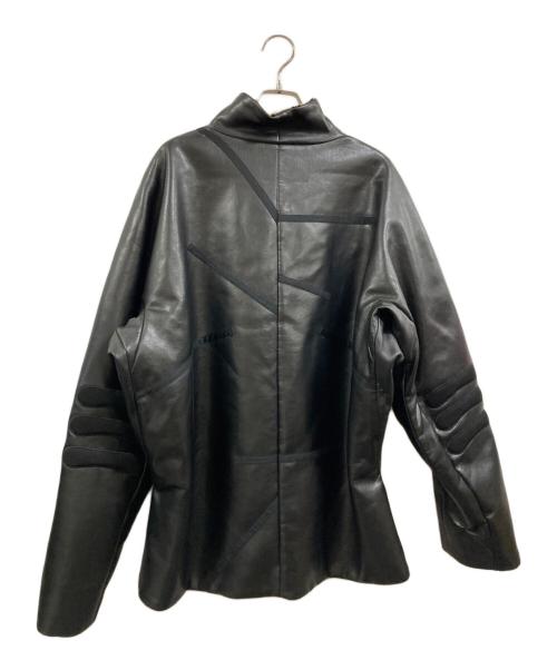 EMPORIO ARMANI（エンポリオ アルマーニ）EMPORIO ARMANI (エンポリオ アルマーニ) エコレザージャケット ブラック×ブラウン サイズ:50の古着・服飾アイテム