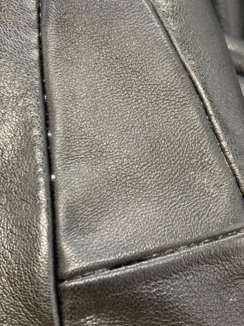 EMPORIO ARMANI（エンポリオ アルマーニ）EMPORIO ARMANI (エンポリオ アルマーニ) エコレザージャケット ブラック×ブラウン サイズ:50の古着・服飾アイテム