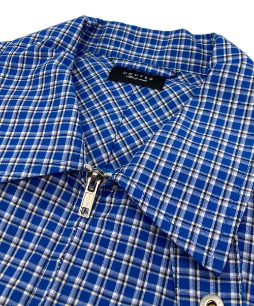 UNUSED（アンユーズド）UNUSED (アンユーズド) CHECK BLOUSON ブルー サイズ:1 未使用品の古着・服飾アイテム