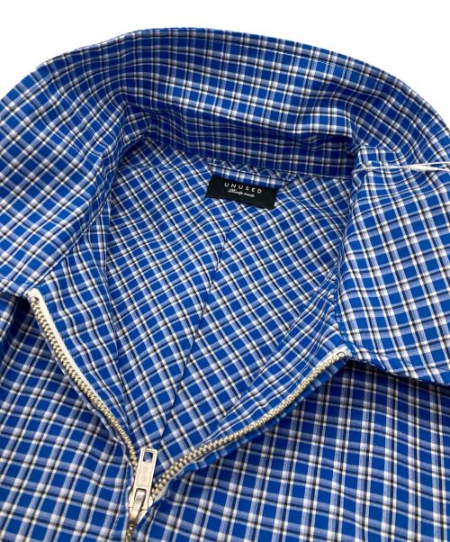 UNUSED（アンユーズド）UNUSED (アンユーズド) CHECK BLOUSON ブルー サイズ:1 未使用品の古着・服飾アイテム