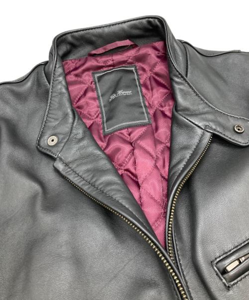 TETE HOMME（テット オム）TETE HOMME (テット オム) ラムレザーライダースジャケット ブラック サイズ:6の古着・服飾アイテム