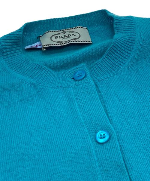 PRADA（プラダ）PRADA (プラダ) カシミヤニットカーディガン スカイブルー サイズ:36の古着・服飾アイテム