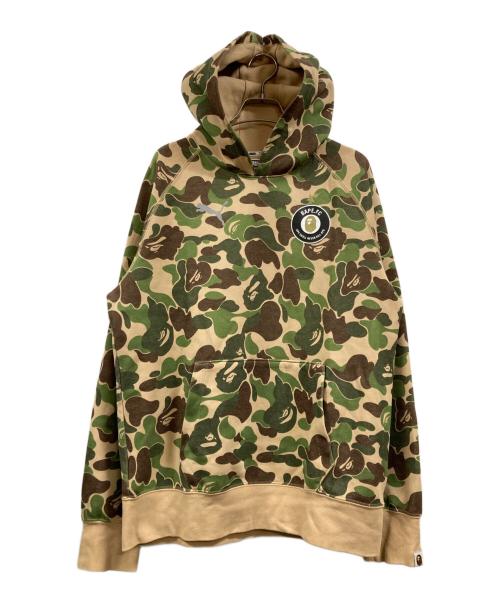 A BATHING APE（アベイシングエイプ）A BATHING APE (アベイシングエイプ) PUMA (プーマ) ABCカモBAPEフーディ グリーン サイズ:Mの古着・服飾アイテム