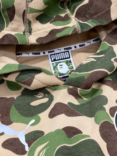 A BATHING APE（アベイシングエイプ）A BATHING APE (アベイシングエイプ) PUMA (プーマ) ABCカモBAPEフーディ グリーン サイズ:Mの古着・服飾アイテム
