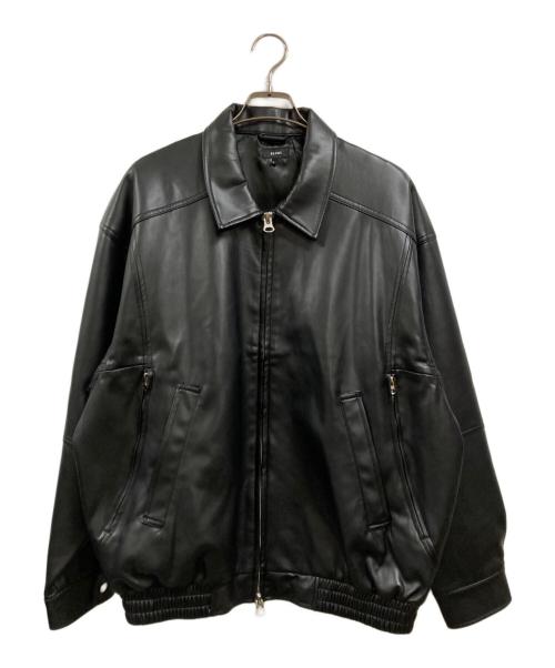 BEAMS（ビームス）BEAMS (ビームス) ワイドフィット 4ポケット レザー ブルゾン ブラック サイズ:Ⅼの古着・服飾アイテム