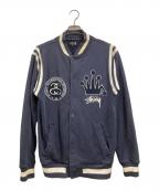 stussyステューシー）の古着「スタジャン」｜ネイビー