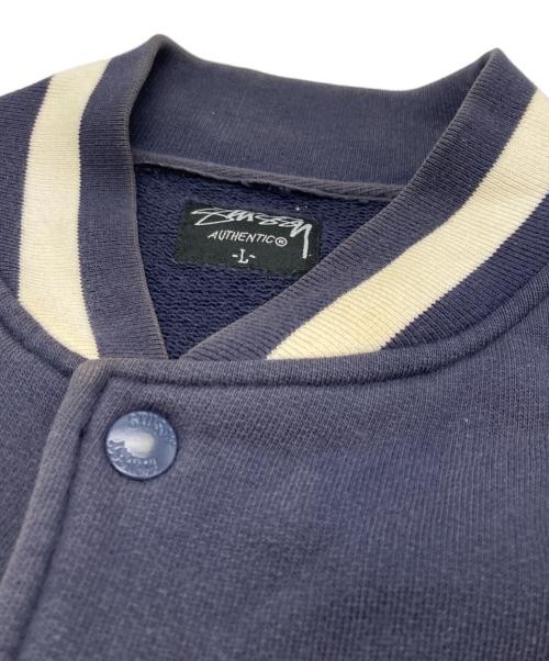 stussy（ステューシー）stussy (ステューシー) スタジャン ネイビー サイズ:Ⅼの古着・服飾アイテム