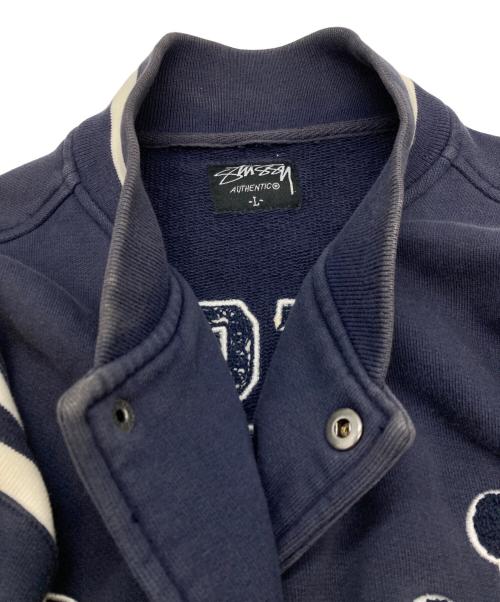 stussy（ステューシー）stussy (ステューシー) スタジャン ネイビー サイズ:Ⅼの古着・服飾アイテム