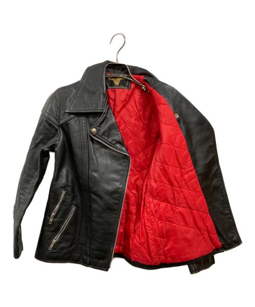 FIELD SHEER（フィールドシアー）FIELD SHEER (フィールドシアー) ダブルライダースジャケット ブラック サイズ:表記無しの古着・服飾アイテム