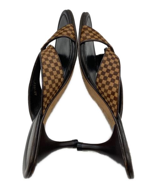 LOUIS VUITTON（ルイ ヴィトン）LOUIS VUITTON (ルイ ヴィトン) ヒールサンダル ブラウン サイズ:38の古着・服飾アイテム