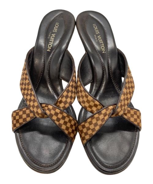 LOUIS VUITTON（ルイ ヴィトン）LOUIS VUITTON (ルイ ヴィトン) ヒールサンダル ブラウン サイズ:38の古着・服飾アイテム