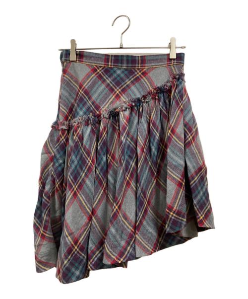 Vivienne Westwood RED LABEL（ヴィヴィアンウエストウッドレッドレーベル）Vivienne Westwood RED LABEL (ヴィヴィアンウエストウッドレッドレーベル) タータンプリーツスカート ネイビー サイズ:2の古着・服飾アイテム