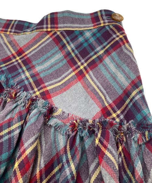 Vivienne Westwood RED LABEL（ヴィヴィアンウエストウッドレッドレーベル）Vivienne Westwood RED LABEL (ヴィヴィアンウエストウッドレッドレーベル) タータンプリーツスカート ネイビー サイズ:2の古着・服飾アイテム