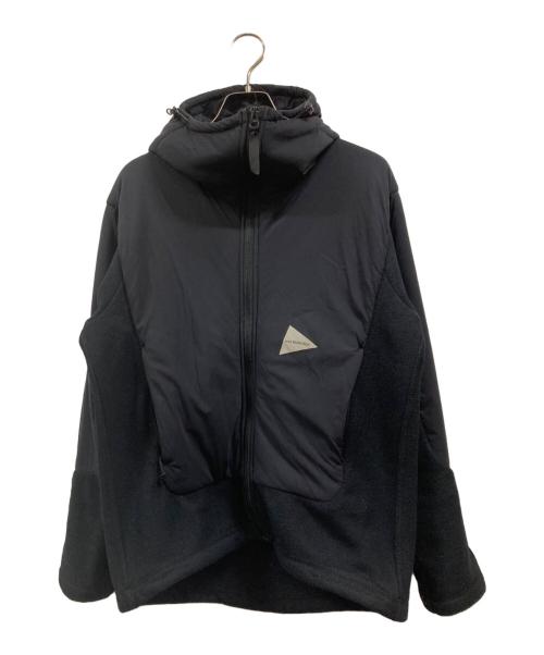 and wander（アンドワンダー）and wander (アンドワンダー) twill fleece jacket ブラック サイズ:2の古着・服飾アイテム