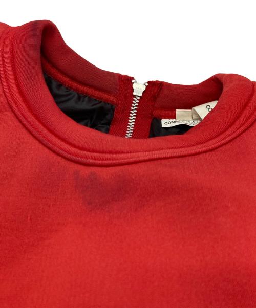 COMME des GARCONS（コムデギャルソン）COMME des GARCONS (コムデギャルソン) フリルチュール 変形 ボンディング プルオーバーシャツ / ケープ レッド サイズ:Sの古着・服飾アイテム
