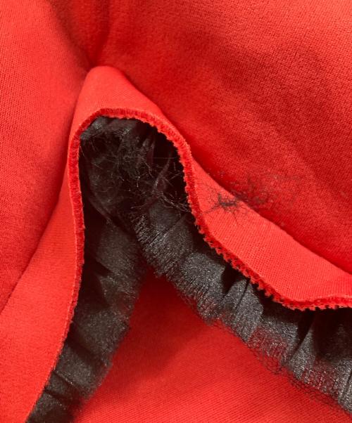 COMME des GARCONS（コムデギャルソン）COMME des GARCONS (コムデギャルソン) フリルチュール 変形 ボンディング プルオーバーシャツ / ケープ レッド サイズ:Sの古着・服飾アイテム